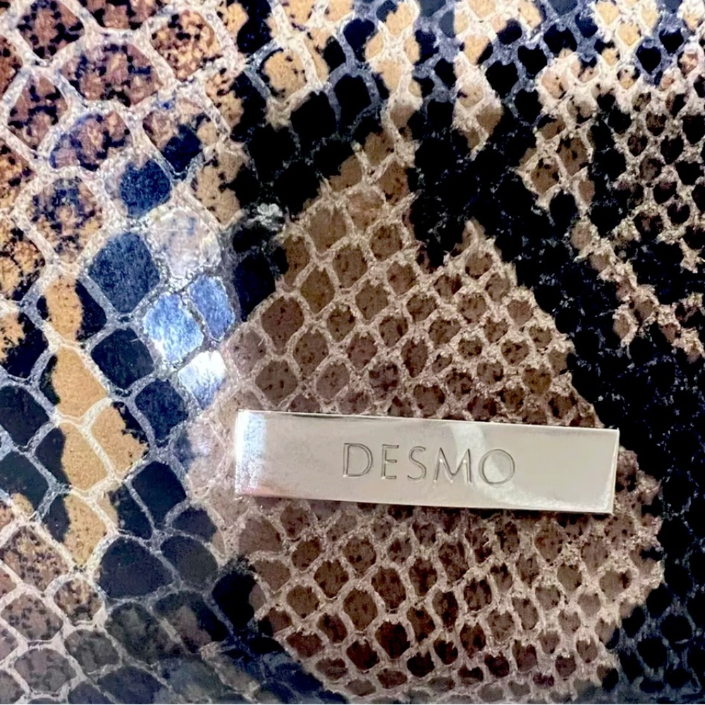 Desmo Leather Python Print Handbag - image 2